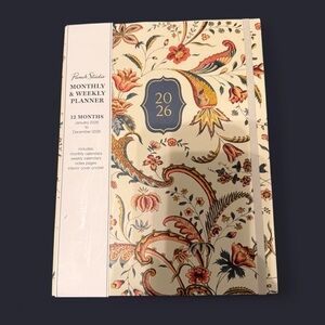 Punch Studio Ornate Floral Planner - Cream and Red